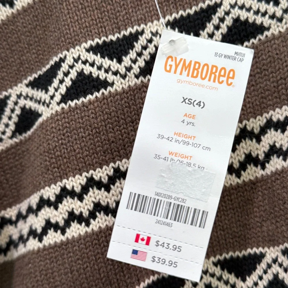 Gymboree Boys Brown Fair Isle Cotton Knit Sweater NWT Size XS 4